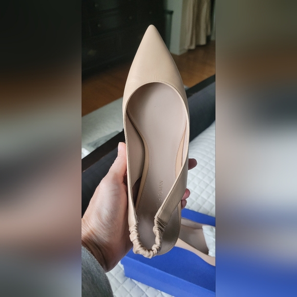 NEW Stuart Weitzman Tan Slingback Heels Size 7 - Picture 2 of 5